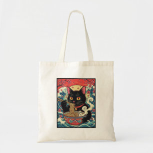 Lucky Cat Ramen Noodle Art Tote Bag