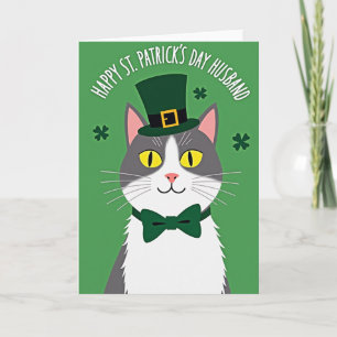 Lucky Cat St Patricks Day Husband Card