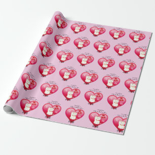 Lucky Cat with Love Wrapping Paper