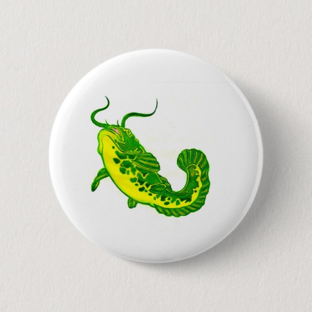 Lucky Catfish 6 Cm Round Badge (Front)