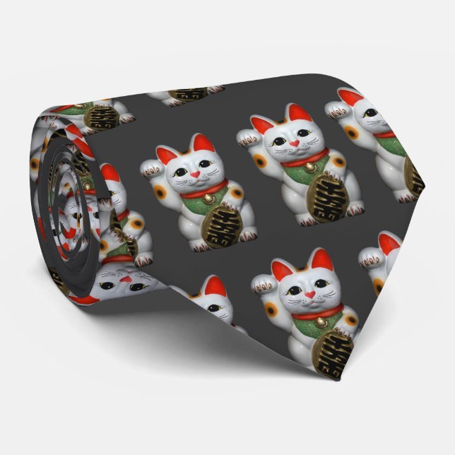 Lucky Cats Tie (Rolled)