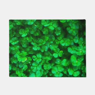 Lucky Celtic Irish Green Shamrocks Doormat