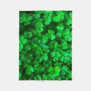 Lucky Celtic Irish Green Shamrocks Fleece Blanket