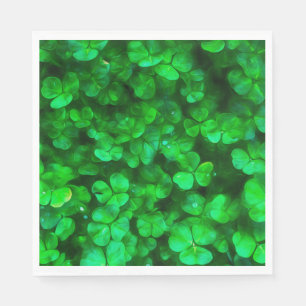 Lucky Celtic Irish Green Shamrocks Napkin