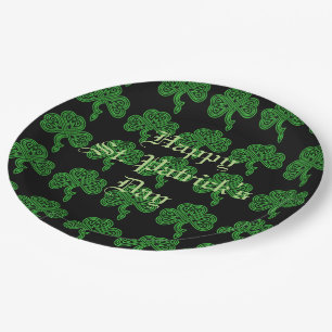 Lucky Celtic Shamrock Pattern Paper Plates