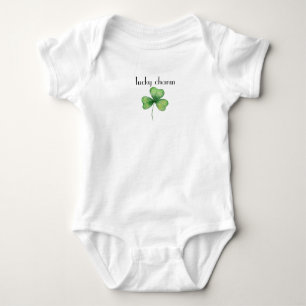 Lucky Charm Baby Bodysuit with Shamrock