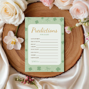 Lucky Charm Baby Predictions Card