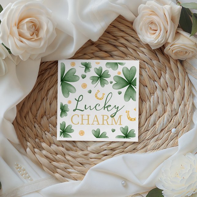 Lucky Charm Baby Shower Paper Napkins (Creator Uploaded)