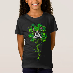 Lucky Charm Boston Terrier Shamrock Happy St Patri T-Shirt