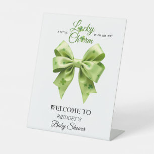 Lucky charm bow Irish baby shower Welcome sign