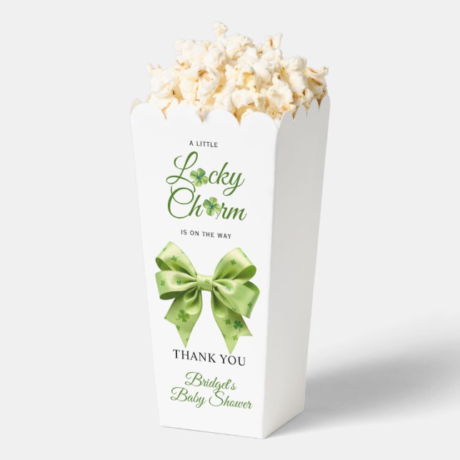 Lucky charm bow St. Patrick's Day baby shower Favour Box (Popped)
