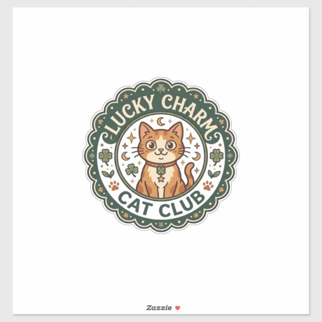 Lucky Charm Cat POD Vector Art - Lucky Charm Cat C (Sheet)