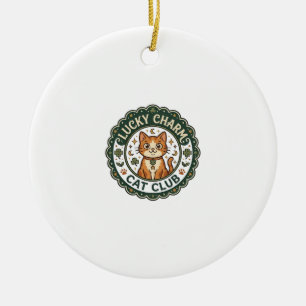 Lucky Charm Cat POD Vector Art - Lucky Charm Cat C Ceramic Tree Decoration