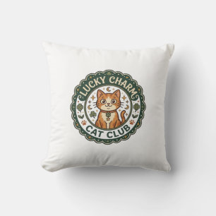 Lucky Charm Cat POD Vector Art - Lucky Charm Cat C Cushion