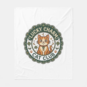 Lucky Charm Cat POD Vector Art - Lucky Charm Cat C Fleece Blanket