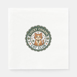 Lucky Charm Cat POD Vector Art - Lucky Charm Cat C Napkin