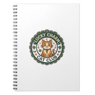 Lucky Charm Cat POD Vector Art - Lucky Charm Cat C Notebook