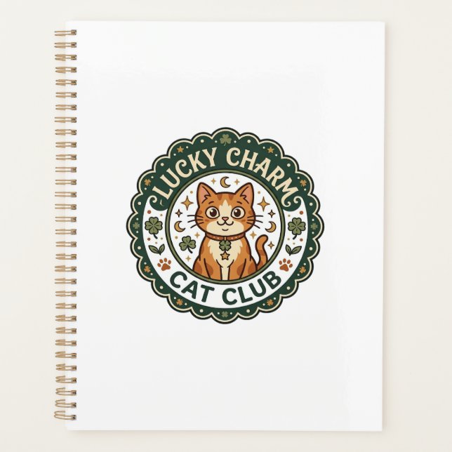 Lucky Charm Cat POD Vector Art - Lucky Charm Cat C Planner (Front)
