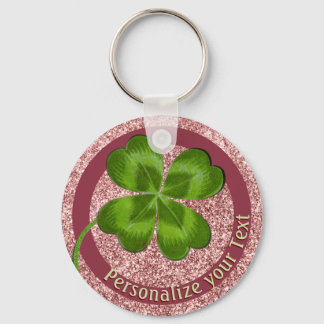Lucky Charm Clover Girly Personalised Good Luck Key Ring