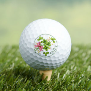 Lucky Charm Clover Vintage Personalised Good Luck Golf Balls