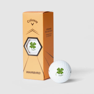Lucky Charm Clover Vintage Personalised Good Luck  Golf Balls