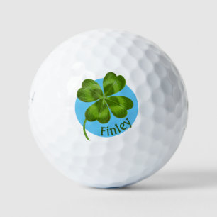 Lucky Charm Clover Vintage Personalised Good Luck Golf Balls