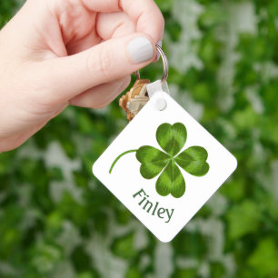 Lucky Charm Clover Vintage Personalised Good Luck Key Ring