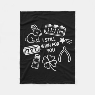 Lucky Charm Collage Funny Wishbone - Eleven Eleven Fleece Blanket