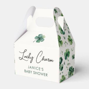 Lucky Charm Green Shamrock Baby Shower  Favour Box