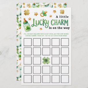 Lucky Charm Irish Baby Shower Bingo Game