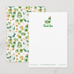 Lucky Charm Irish Baby Shower Thank You Card