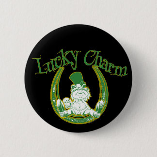 Lucky Charm Leprechaun Button