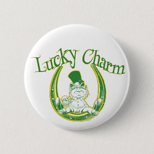 Lucky Charm Leprechaun Button