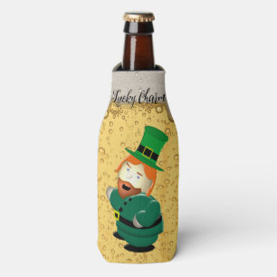 Lucky Charm Leprechaun Irish Bubbly Golden Beer Bottle Cooler
