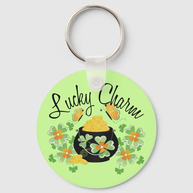 Lucky Charm Pot of Gold Key Ring (Front)