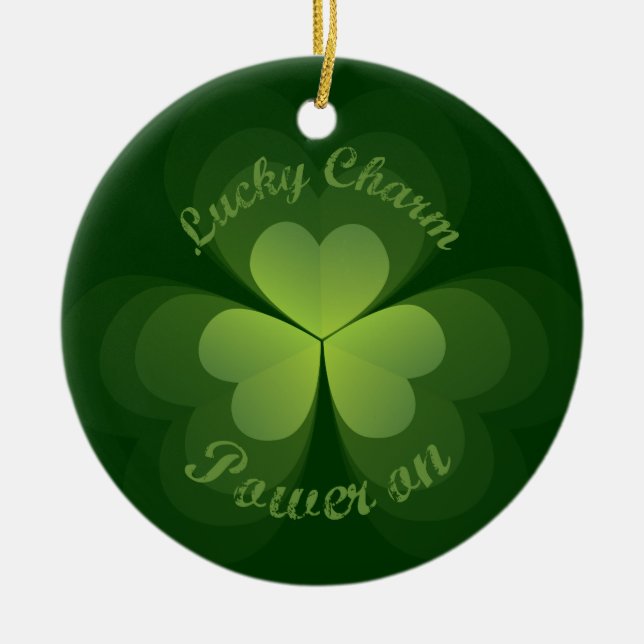 Lucky Charm Power On Ceramic Tree Decoration (Front)