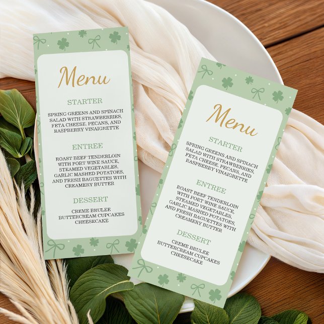 Lucky Charm Shamrock Baby Shower Menu (Creator Uploaded)