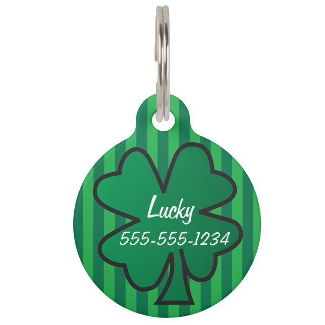 Lucky Charm Shamrock Pet Tag (Front)