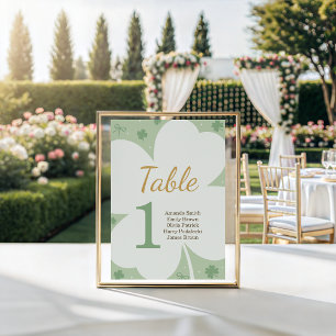 Lucky Charm Shamrock Table Number Pedestal Sign