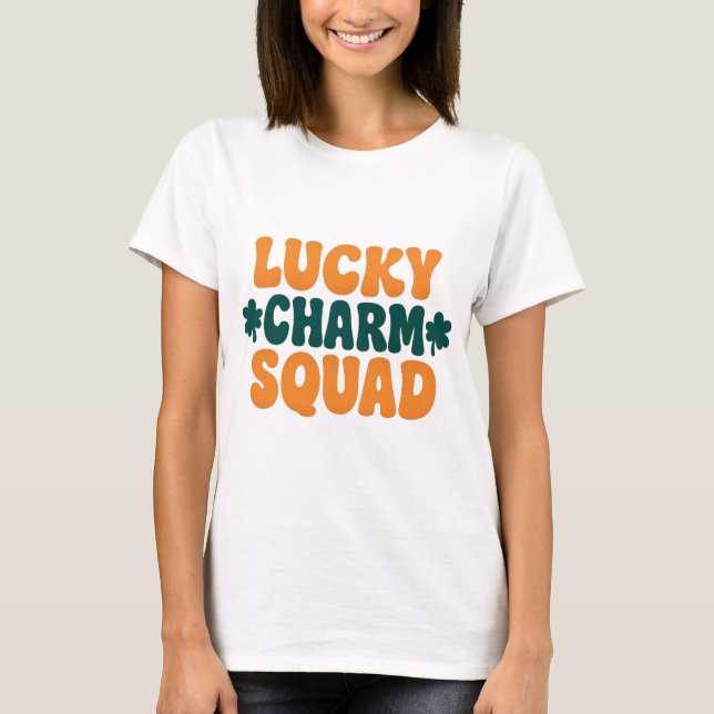 Lucky Charm Squad Glowing St. Patrick’s Day T-Shirt (Front)