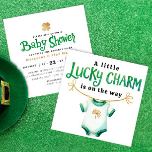 Lucky Charm Square Baby Shower Invitation