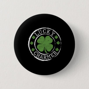 Lucky Charmer Shamrock Funny St. Patrick's Day Boy 6 Cm Round Badge