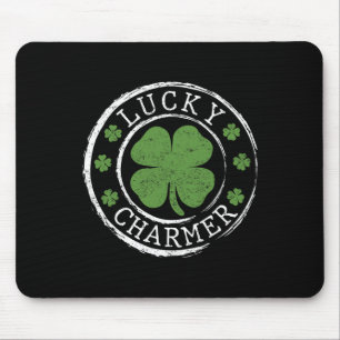 Lucky Charmer Shamrock Funny St. Patrick's Day Boy Mouse Mat