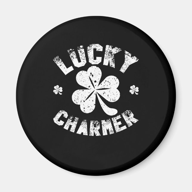 Lucky Charmer Shamrock Funny St. Patrick's Day Magnet (Front)
