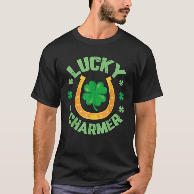 LUCKY CHARMER Shirt Boys Kids Girl Funny St Patric (Front)