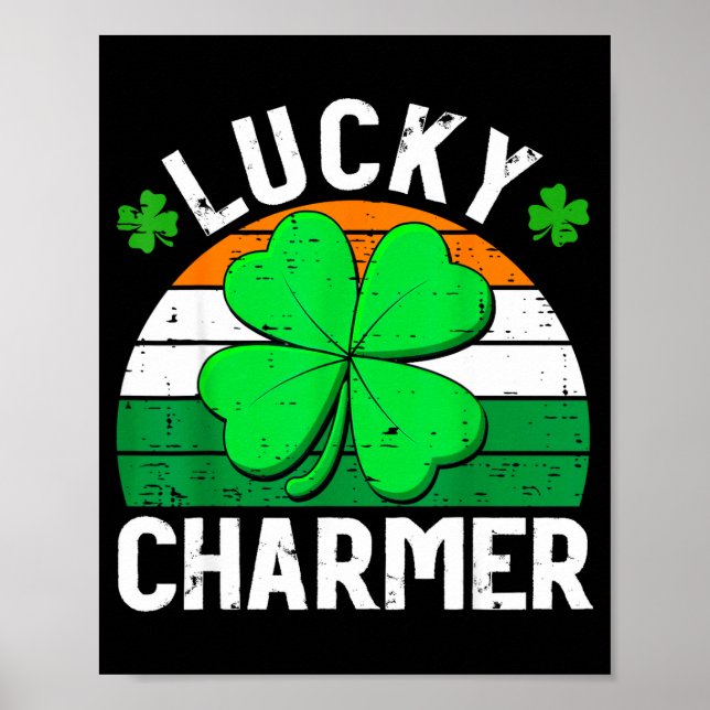 Lucky charmer shirts boys kids girls funny st poster (Front)