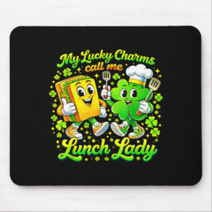 Lucky charms call lunch lady st patricks day mouse mat
