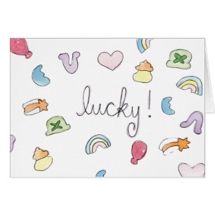 Lucky Charms "Lucky!" Watercolor Print Card