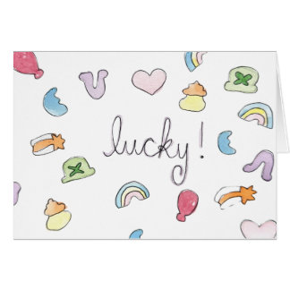 Lucky Charms "Lucky!" Watercolor Print Card