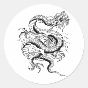 Lucky Chinese Dragon Classic Round Sticker